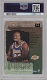 Shaquille O'Neal from the 1996-97 Skybox Premium set featuring a Star Ruby parallel graded by PSA and given an overall grade of 8.