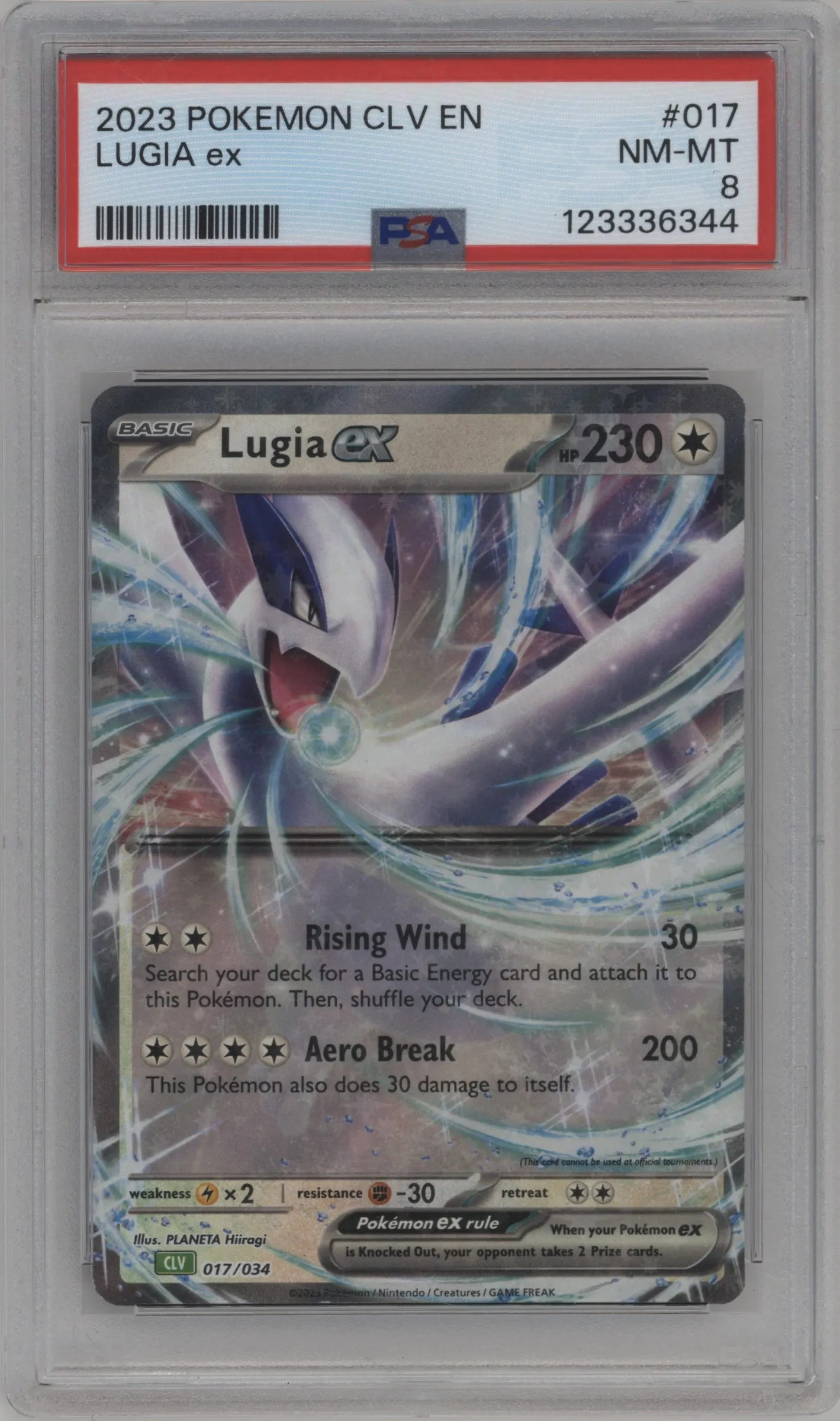 2023 Pokemon CLV Lugia ex #017 PSA 8