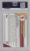 Caleb Williams from the 2023 Bowman Chrome University set featuring a Yellow Refractor parallel graded by PSA and given an overall grade of 10.