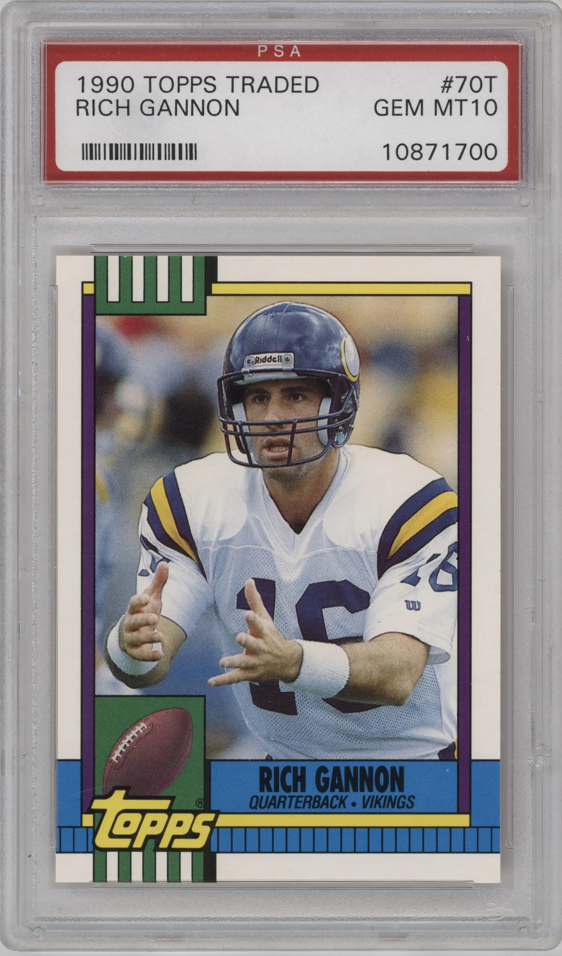 1990 Topps Traded Rich Gannon PSA 10