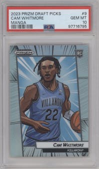 Cam Whitmore from the 2023-24 Panini Prizm Draft Picks set graded by PSA and given an overall grade of 10.