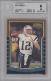 Tom Brady from the 2000 Bowman set graded by Beckett and given an overall grade of 9.