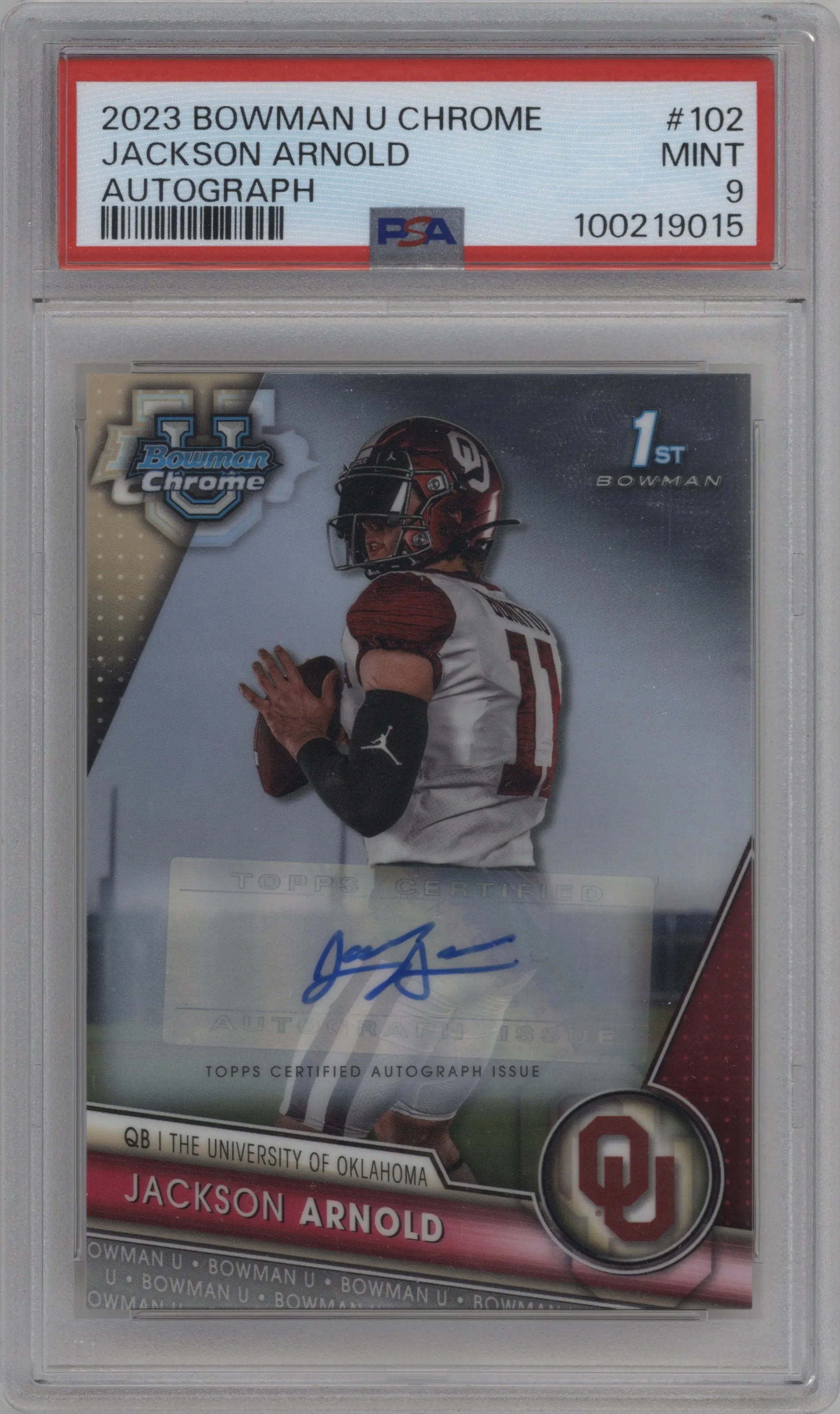 2023 Bowman Chrome University Chr.Pros.Auto Jackson Arnold PSA 9