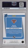 Miles McBride from the 2021-22 Panini Donruss set featuring a Orange Holo Laser parallel graded by PSA and given an overall grade of 10.
