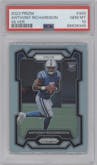 Anthony Richardson from the 2023 Panini Prizm set featuring a Silver Prizm parallel graded by PSA and given an overall grade of 10.