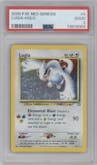 Lugia from the 2000 Pokemon Neo Genesis set graded by PSA and given an overall grade of 2.