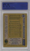 Terry Bradshaw from the 1982 Topps set graded by PSA and given an overall grade of 9.