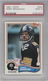 Terry Bradshaw from the 1982 Topps set graded by PSA and given an overall grade of 9.