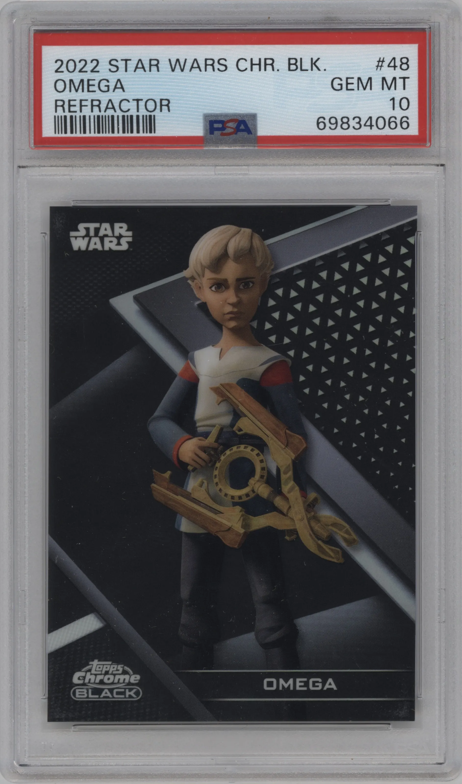 2022 Topps Star Wars Chrome Black Omega Refractor PSA 10