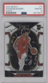 Shaedon Sharpe from the 2022-23 Panini Select set featuring a White Prizm parallel graded by PSA and given an overall grade of 10.