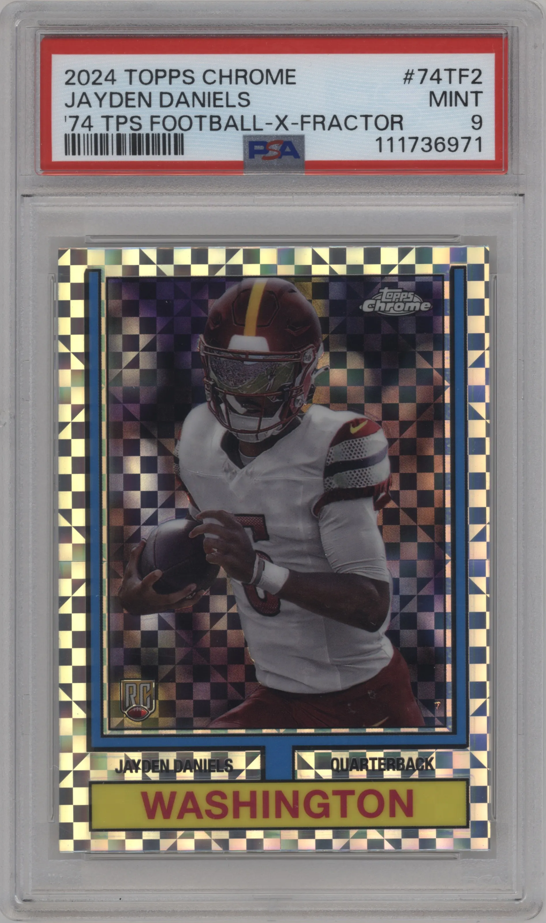 2024 Topps Chrome 1974 Jayden Daniels X-Fractor #74TF-2 PSA 9
