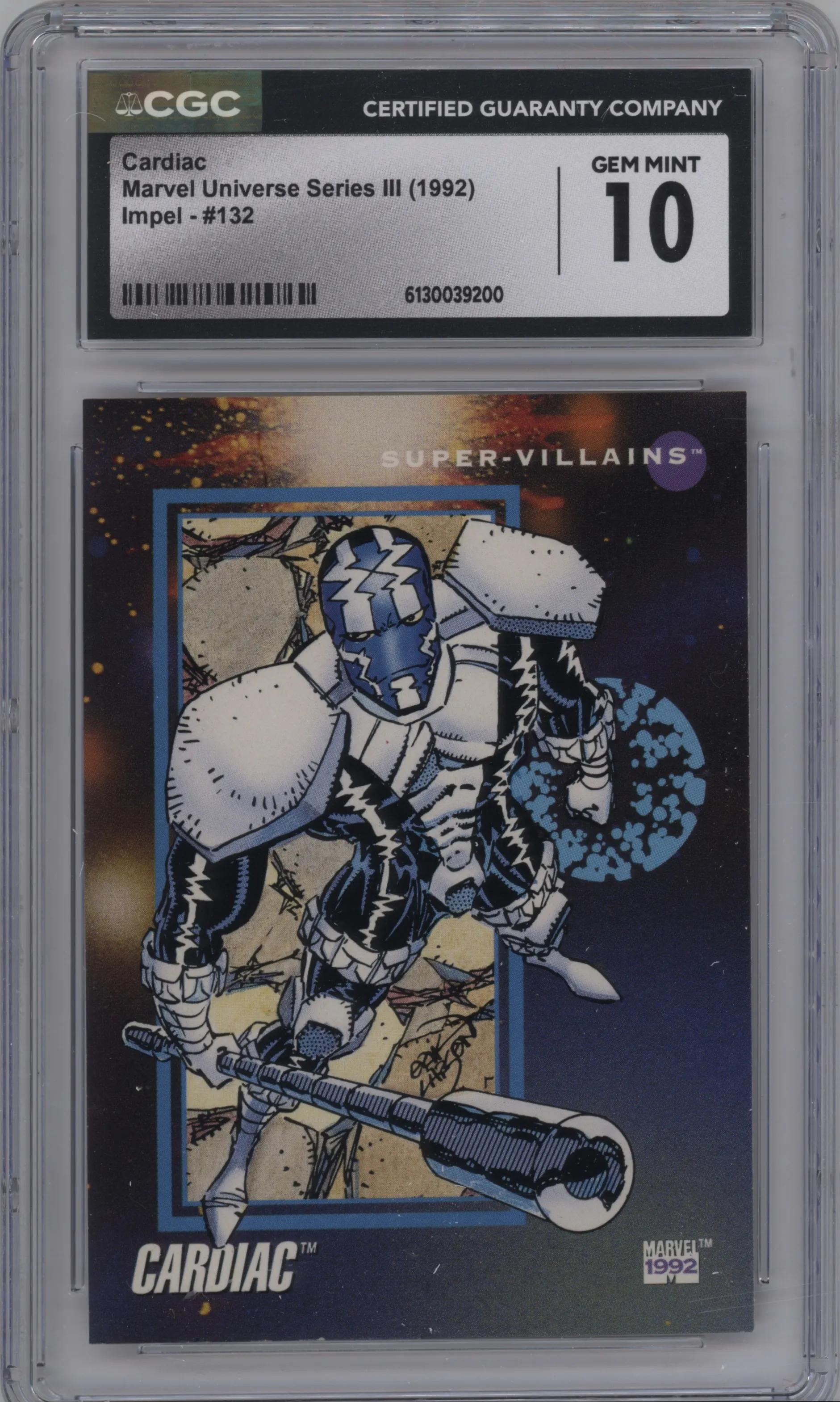 1992 Impel Marvel Universe Series 3 Cardiac #132 CGC 10
