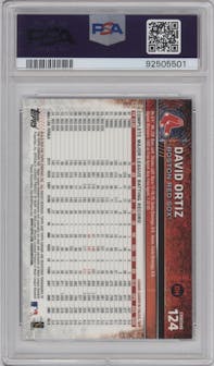 David Ortiz from the 2015 Topps Chrome set graded by PSA and given an overall grade of 10.
