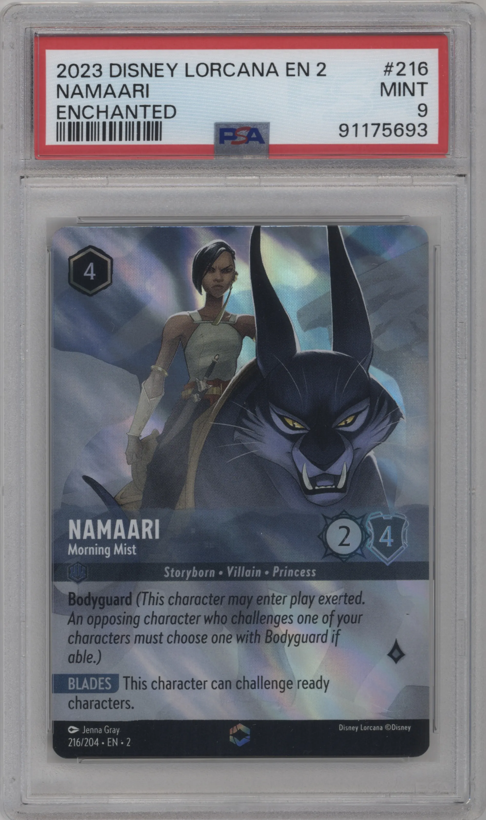 2023 Disney Lorcana Rise of the Floodborn Namaari Enchanted #216 PSA 9