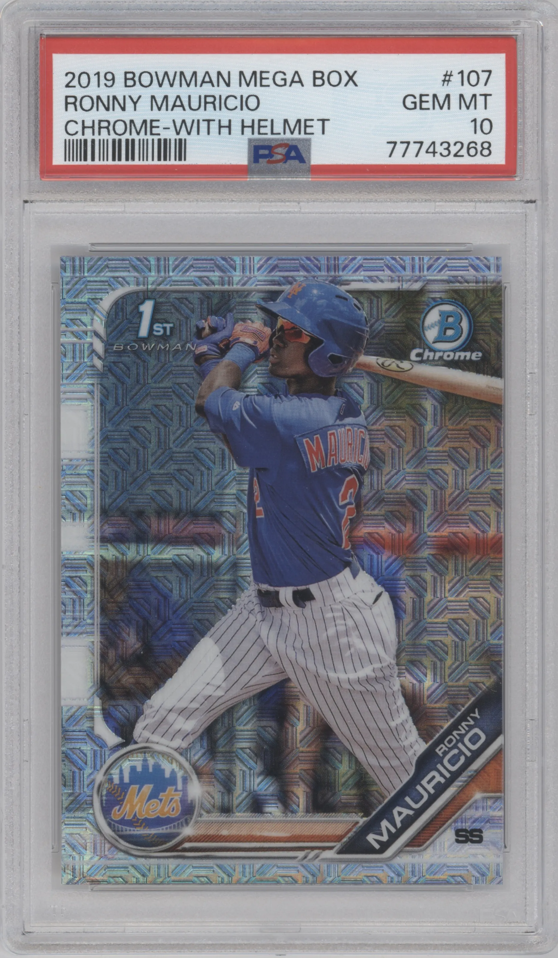 2019 Bowman Mega Box Chrome Ronny Mauricio #BCP-107 PSA 10