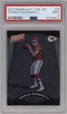 Patrick Mahomes II from the 2017 Panini The National VIP set graded by PSA and given an overall grade of 9.