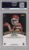 Patrick Mahomes II from the 2017 Panini The National VIP set graded by PSA and given an overall grade of 9.
