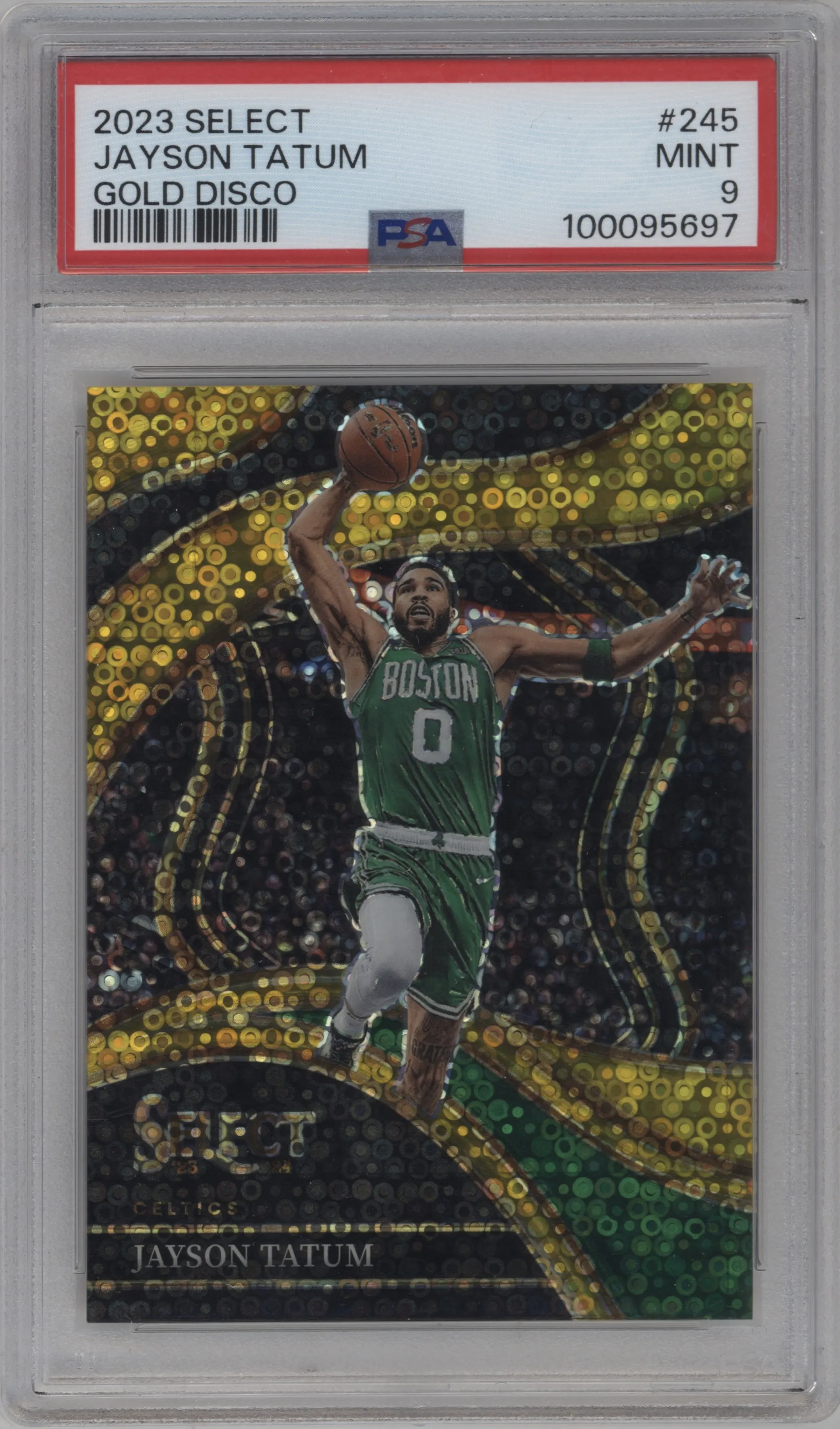 2023 Panini Select Courtside Jayson Tatum Gold Disco #245 PSA 9