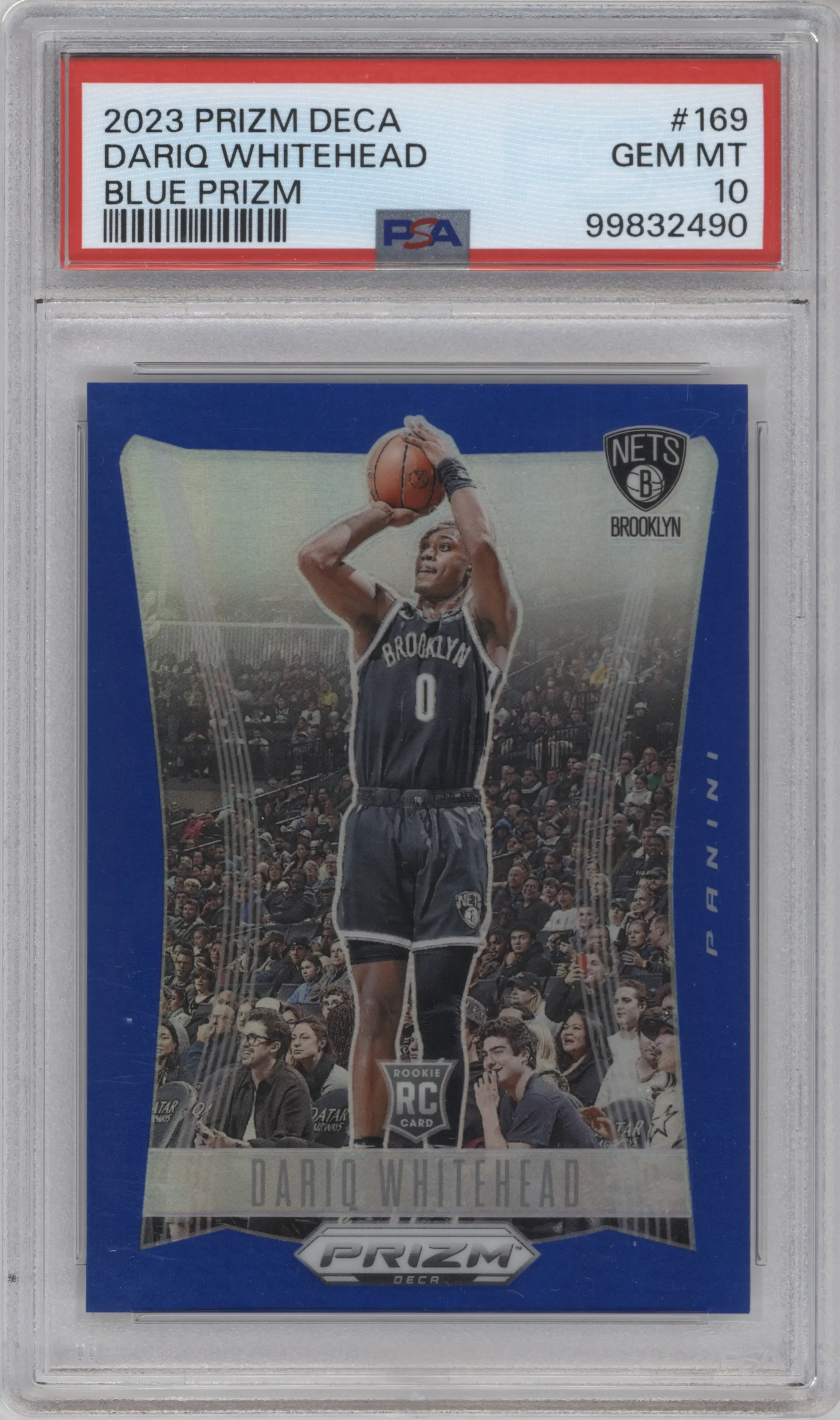 2023 Panini Prizm Deca Dariq Whitehead Blue Prizm #169 PSA 10