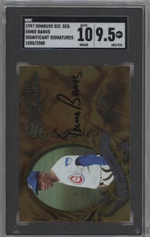 Ernie Banks from the 1997 Donruss Signature Series set graded by SGC and given an overall grade of 9.5.