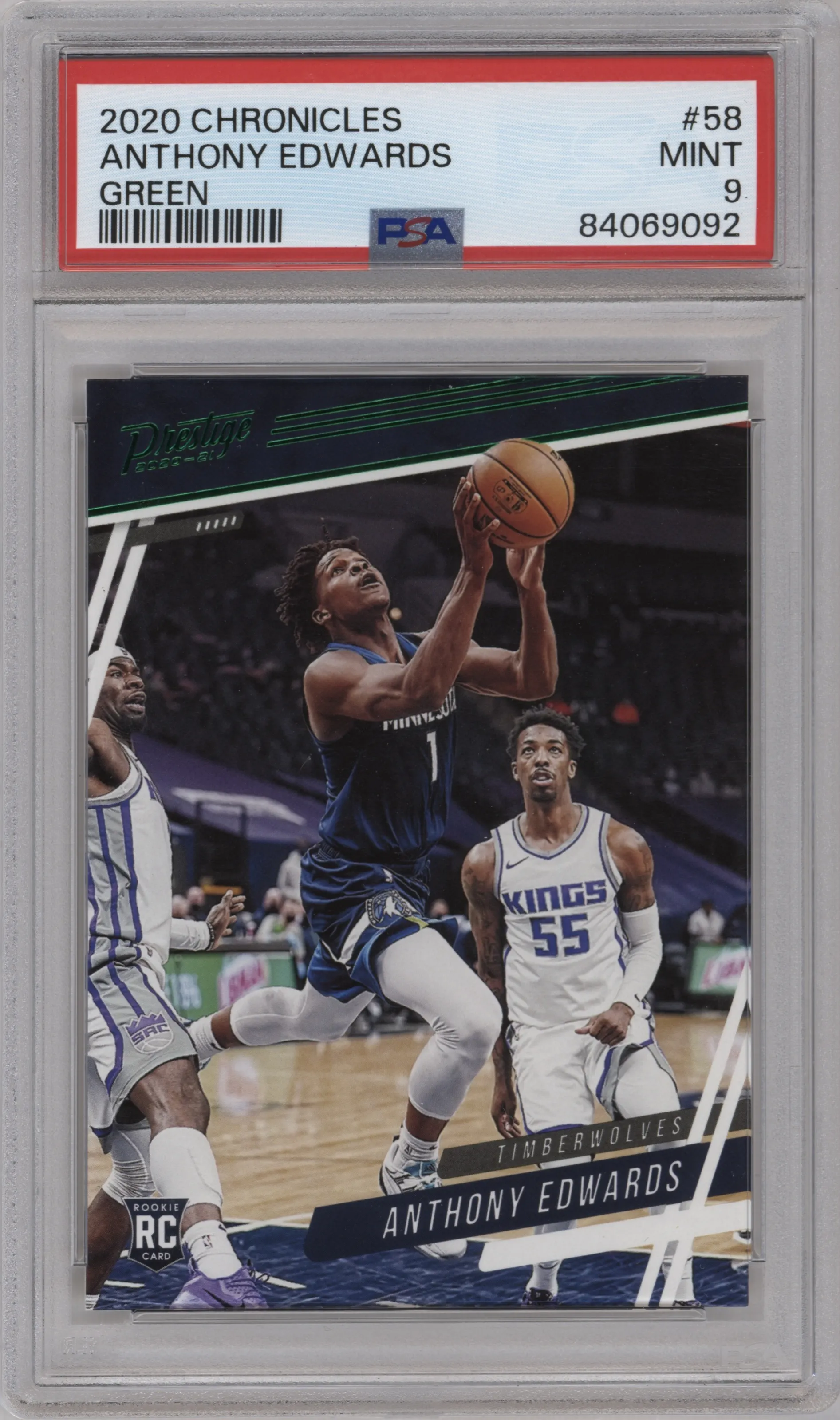 2020 Panini Chronicles Prestige Anthony Edwards Green #58 PSA 9