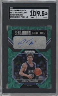 Jason Williams from the 2022-23 Panini Prizm  set featuring a Green Choice parallel graded by SGC and given an overall grade of 9.5.