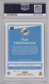 Tua Tagovailoa from the 2020 Panini Donruss Optic set featuring a Pink Velocity parallel graded by PSA and given an overall grade of 10.