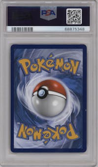 Mewtwo & Mew GX from the 2019 Pokemon S&M  set featuring a Power Partnership Tins parallel graded by PSA and given an overall grade of 10.