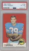 Larry Csonka from the 1969 Topps set graded by PSA and given an overall grade of 6.