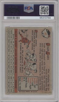 Roger Maris from the 1958 Topps set graded by PSA and given an overall grade of 4.
