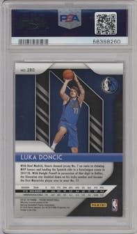 Luka Doncic from the 2018-19 Panini Prizm set graded by PSA and given an overall grade of 9.