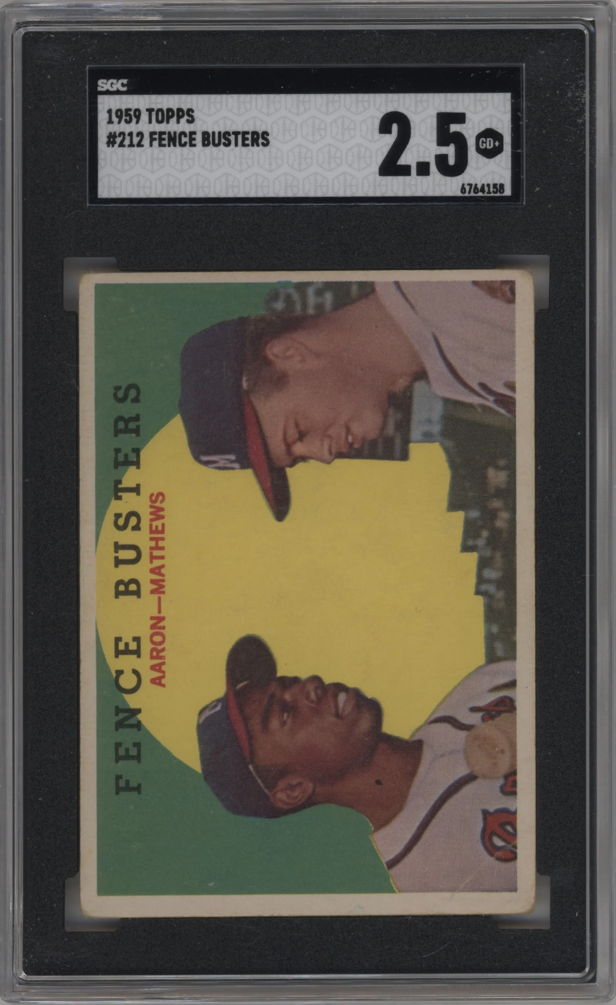 1959 Topps Hank Aaron/Eddie Mathews #212 SGC 2.5