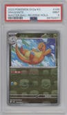 Dragonite from the 2023 Pokemon SV KOR set featuring a Master Ball parallel graded by PSA and given an overall grade of 9.