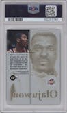Hakeem Olajuwon from the 1998-99 SkyBox Molten Metal set graded by PSA and given an overall grade of 9.