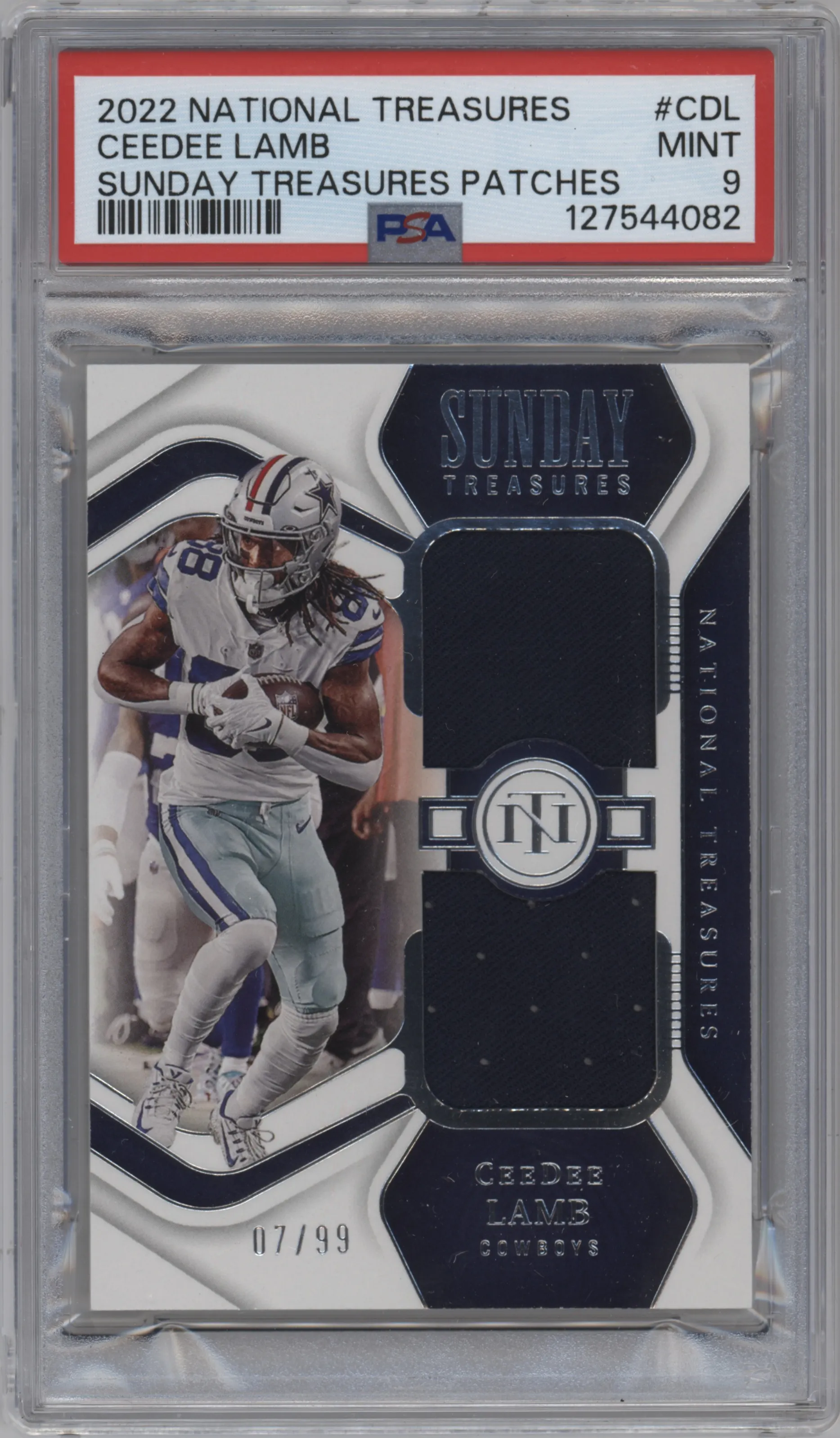 2022 Panini National Treasures Sunday Treasures Ceedee Lamb #STR-CDL PSA 9