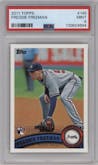 Freddie Freeman from the 2011 Topps set graded by PSA and given an overall grade of 9.
