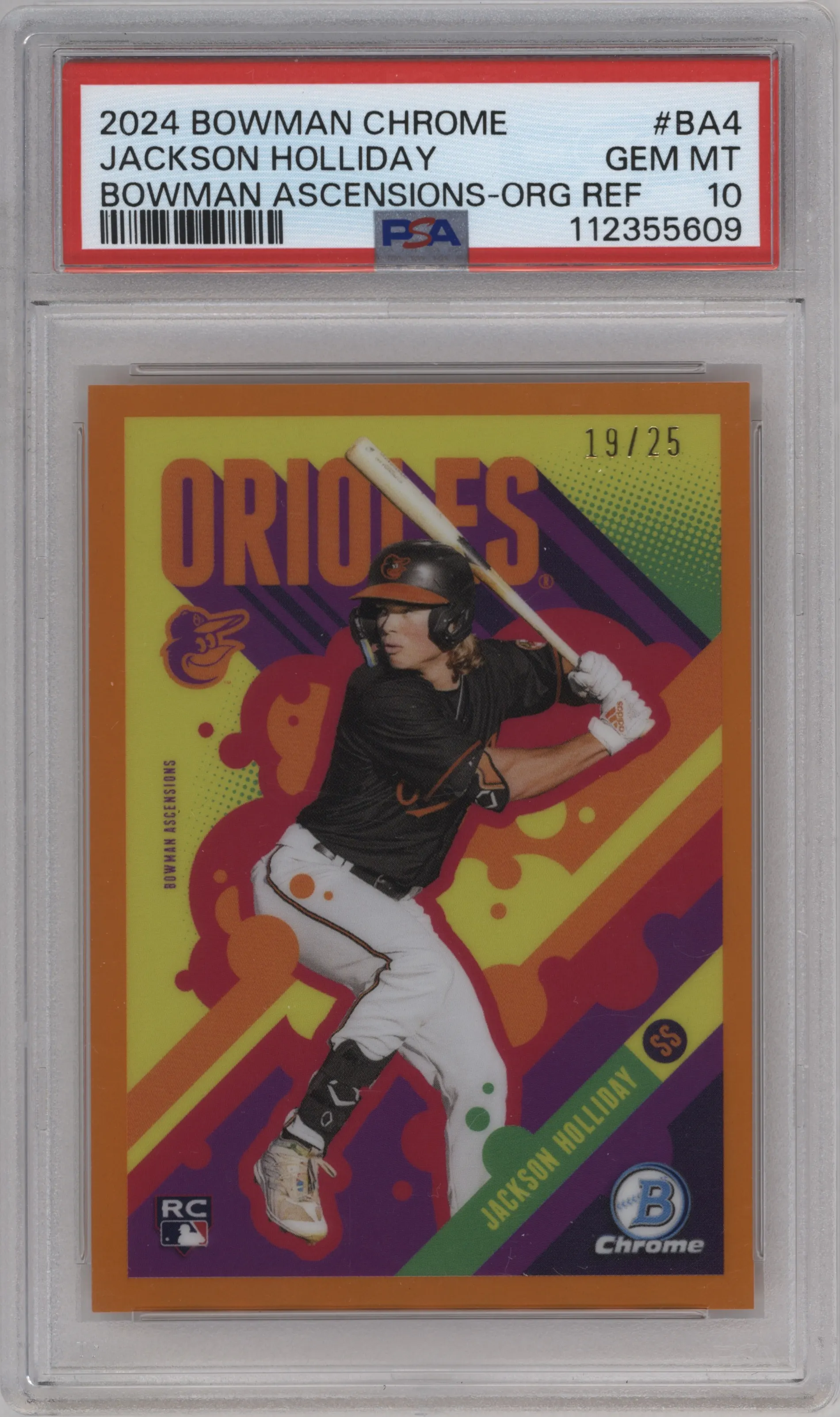 2024 Bowman Chrome Bowman Ascensions Jackson Holliday Orange Refractors #BA-4 PSA 10