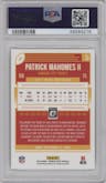 Patrick Mahomes II from the 2018 Panini Donruss Optic set graded by PSA and given an overall grade of 10.