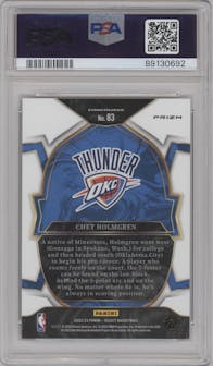 Chet Holmgren from the 2022-23 Panini Select set featuring a Red Cracked Ice parallel graded by PSA and given an overall grade of 10.