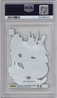 Christian Okoye from the 2024 Clearly Donruss set featuring a Platinum parallel graded by PSA and given an overall grade of 10.