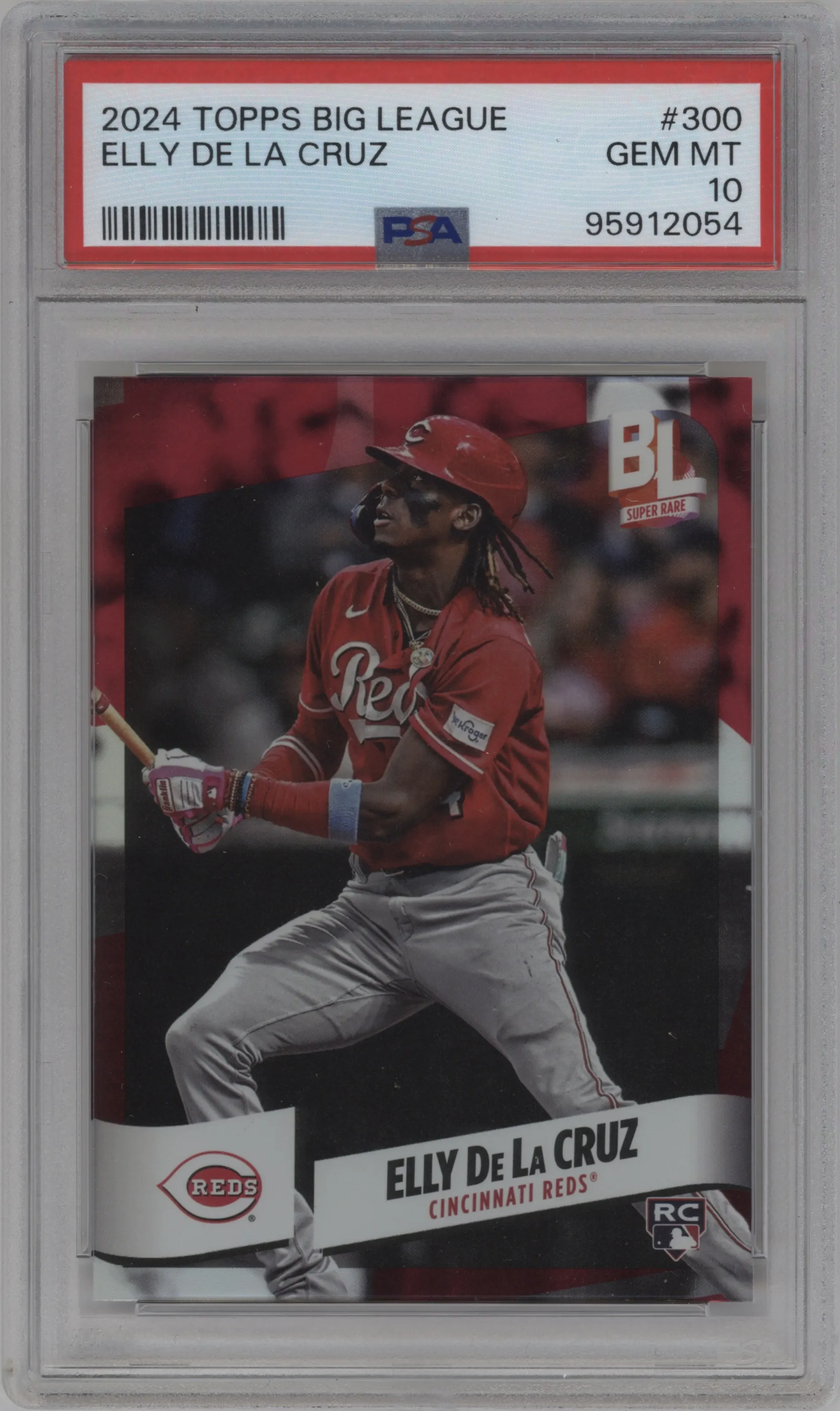 2024 Topps Big League Super Rare Red Elly De La Cruz PSA 10