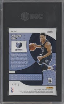 Desmond Bane from the 2020-21 Panini Revolution set featuring a Sunburst parallel graded by SGC and given an overall grade of 10.