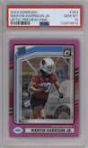 Marvin Harrison Jr. from the 2024 Donruss set featuring a Pink parallel graded by PSA and given an overall grade of 10.