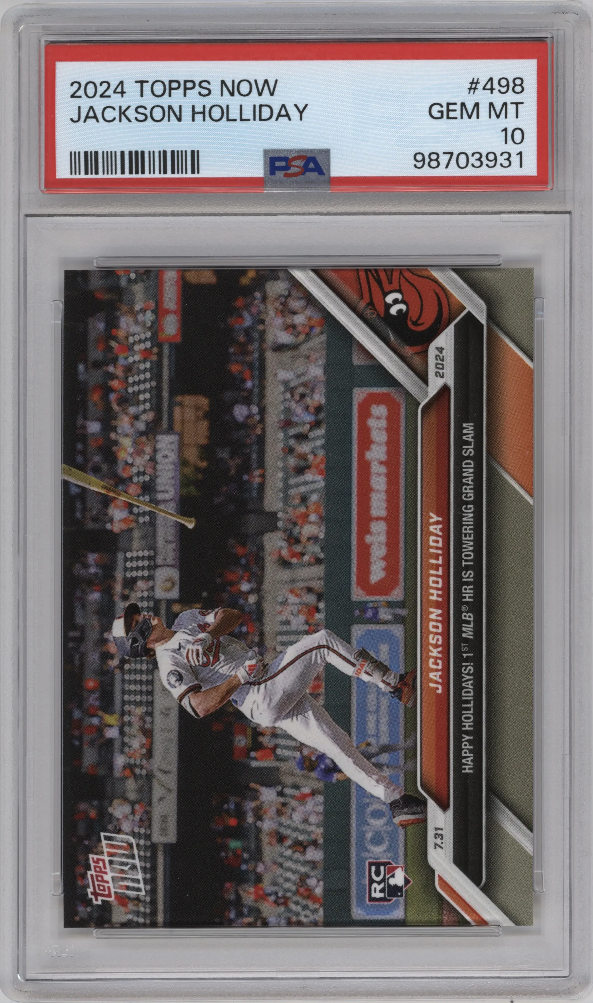 2024 Topps Now Jackson Holliday PSA 10