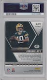 Jordan Love from the 2020 Panini Mosaic set featuring a Silver parallel graded by PSA and given an overall grade of 10.