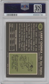 Larry Csonka from the 1969 Topps set graded by PSA and given an overall grade of 6.