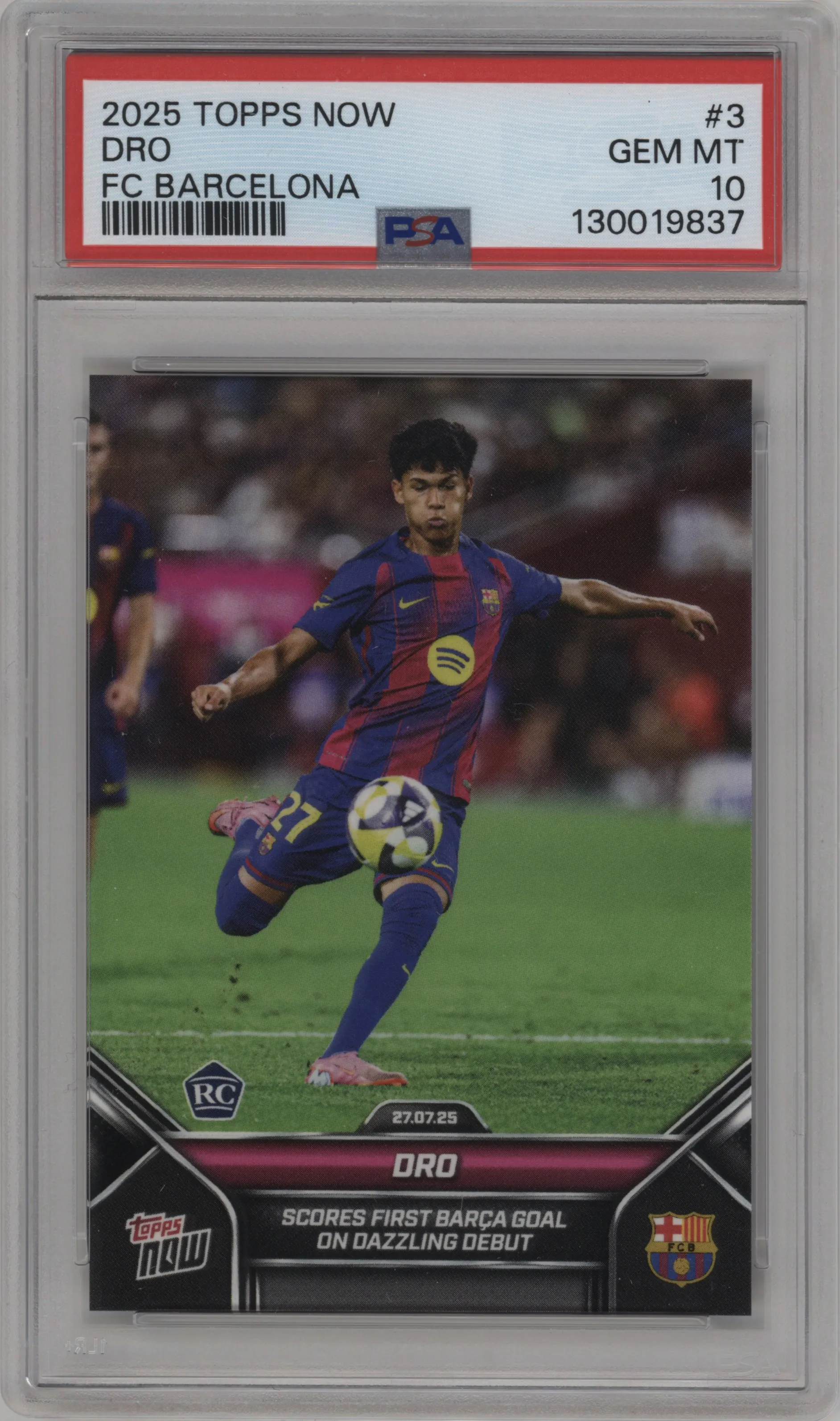 2025 Topps Now FC Barcelona Dro PSA 10
