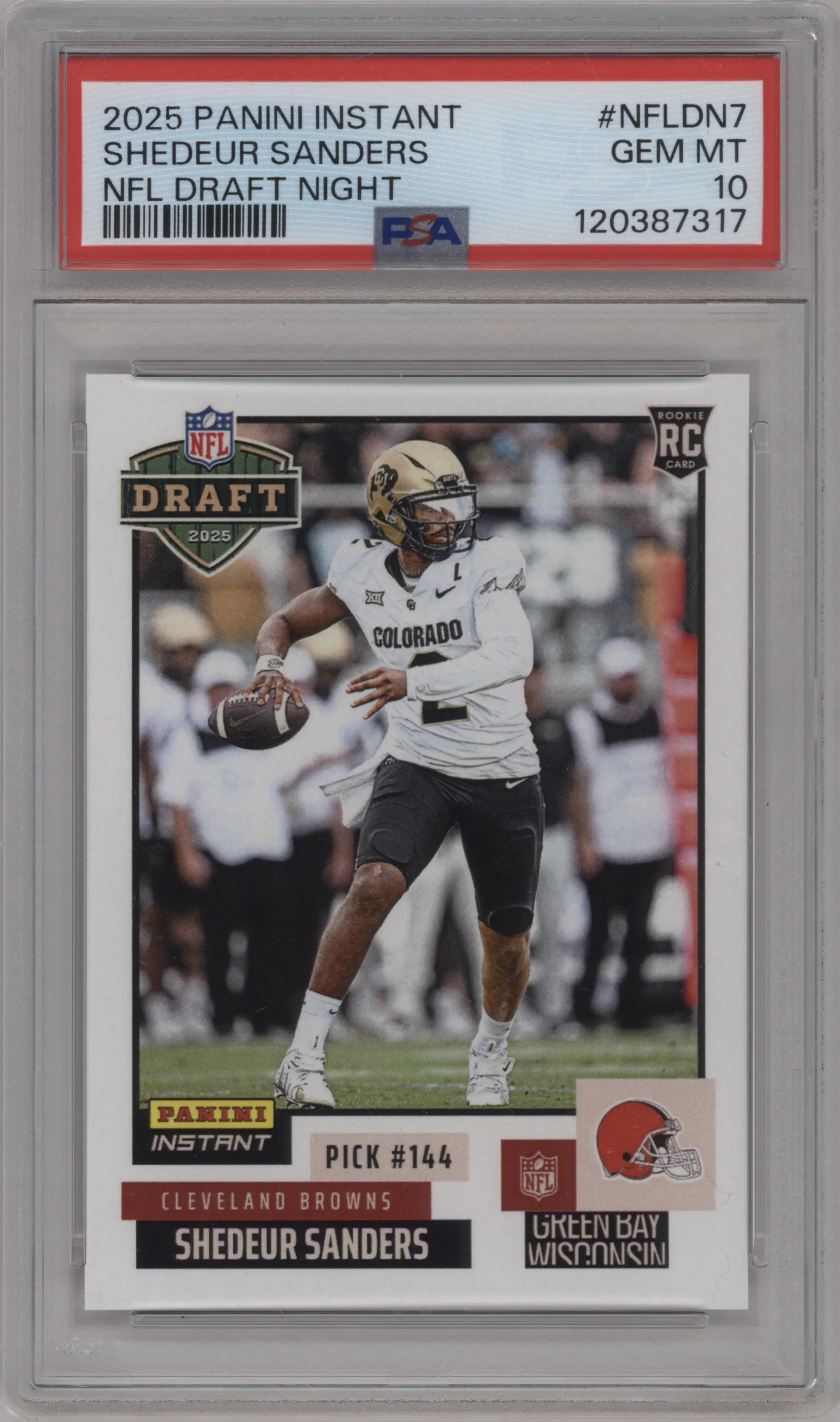 2025 Panini Instant NFL Draft Night Shedeur Sanders PSA 10