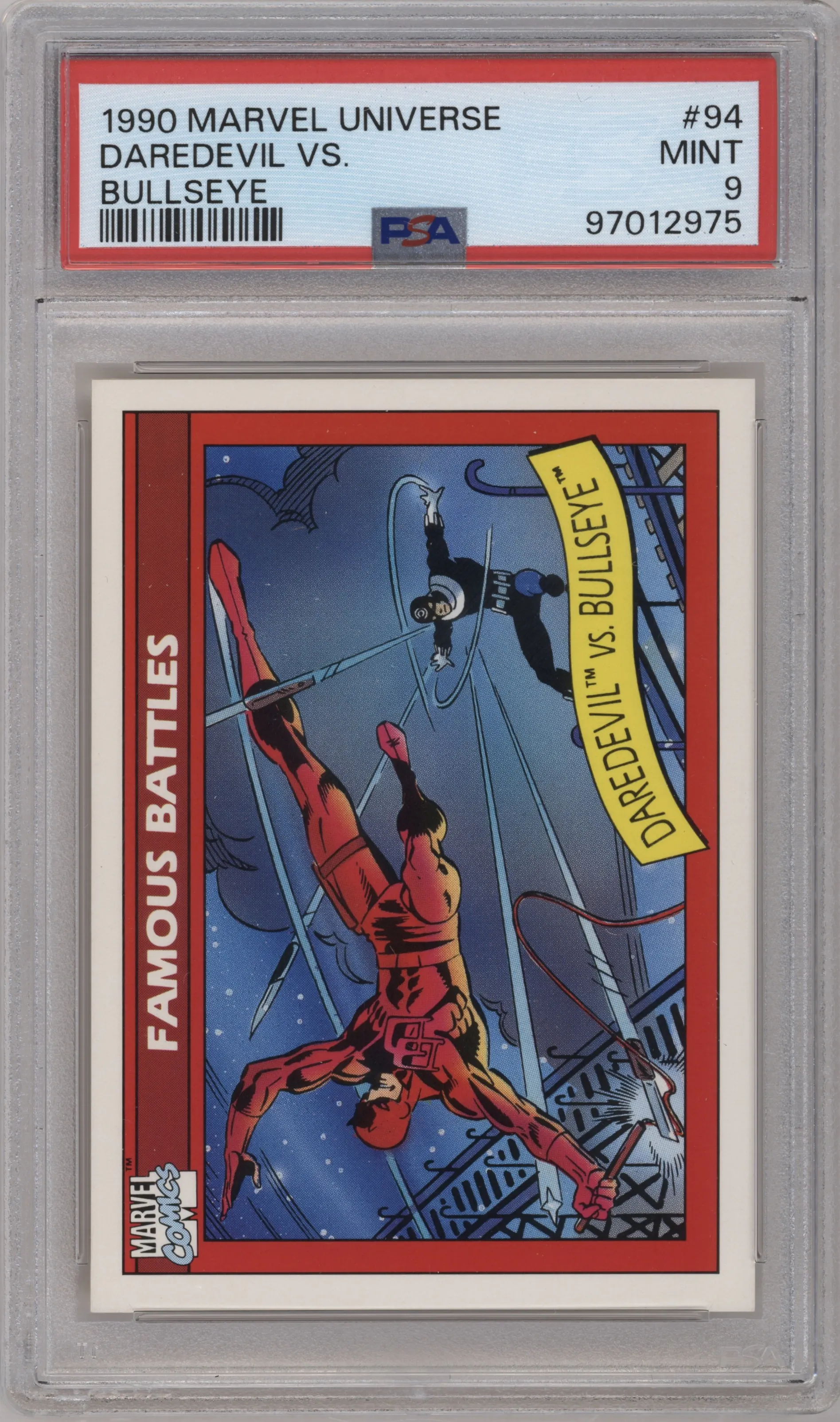 1990 Impel Marvel Universe Daredevil vs. Bullseye #94 PSA 9