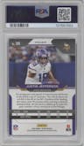 Justin Jefferson from the 2020 Panini Prizm set featuring a Blue Wave parallel graded by PSA and given an overall grade of 9.